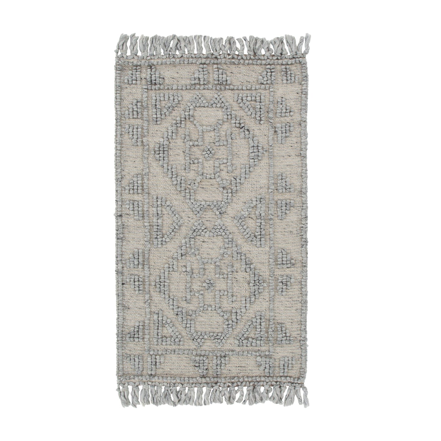 Diego Ornamental Grey Wool Rug - DIEG03