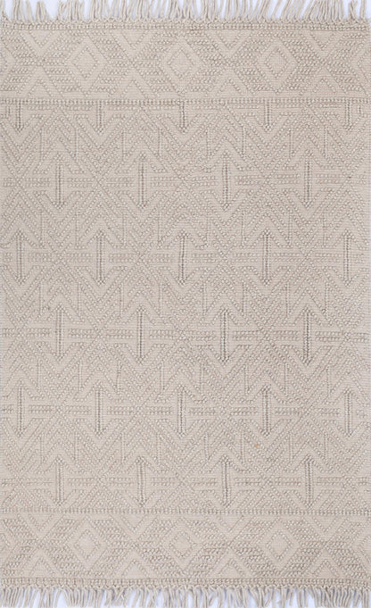 Diego Geometric Brown Wool Rug - DIEG04