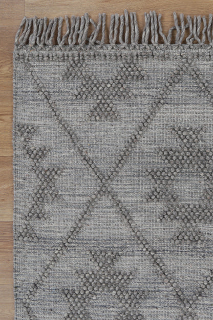 Diego Geometric Grey Multi Wool Rug - DIEG04