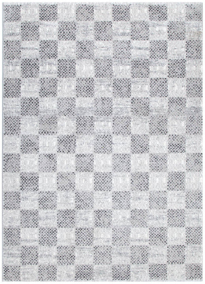 Dorado Grey Checkered Rug - D002
