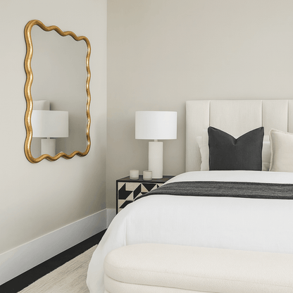 Estelle | Square Wall Mirror - Antique Gold - Mirra Interiors