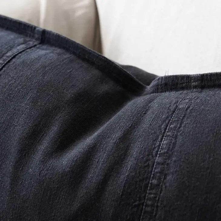 Luca®| Classic Linen Lumbar Cushion Black - Mirra Interiors