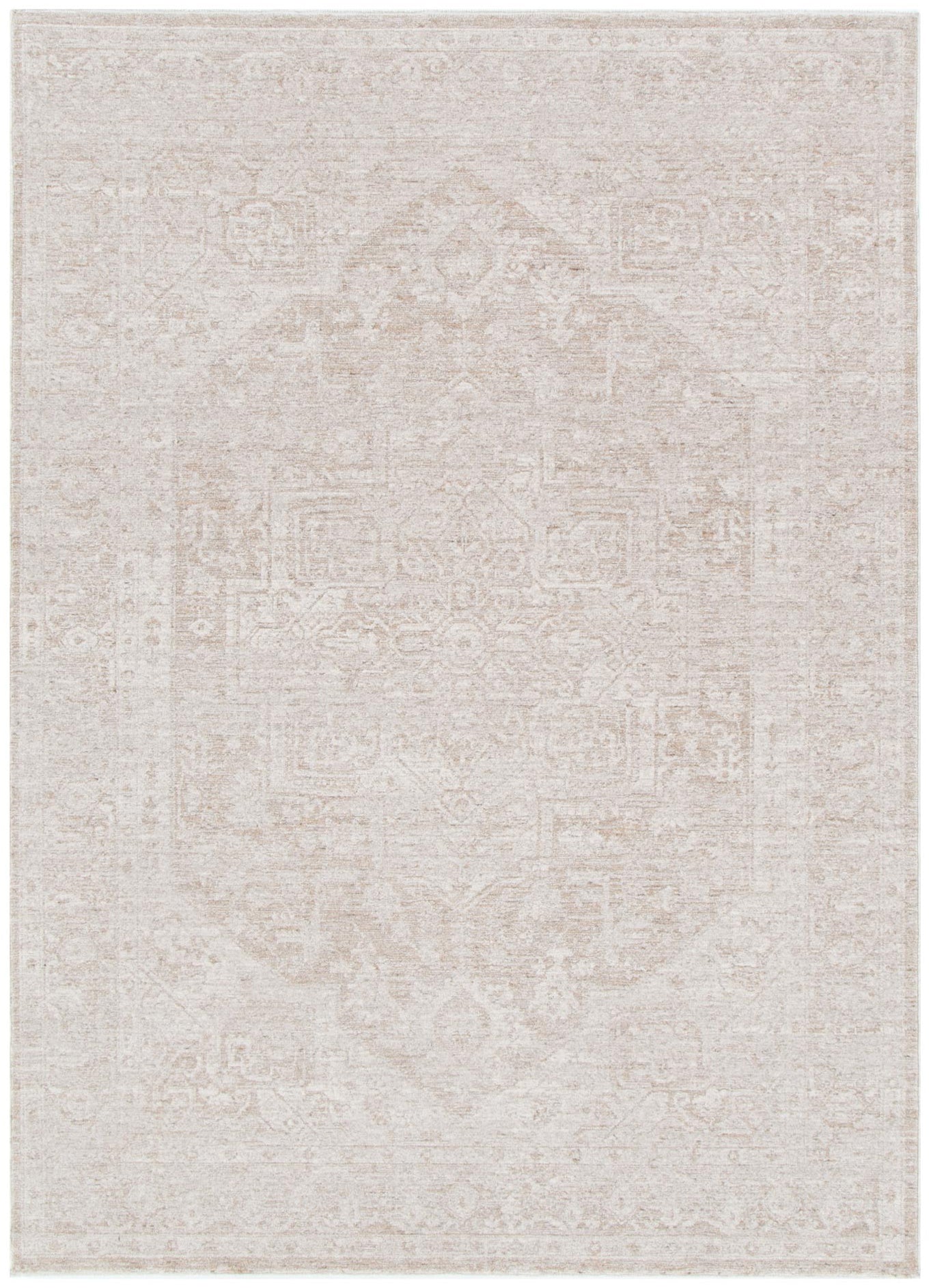 Heritage Distressed Medallion Beige Rug - H102