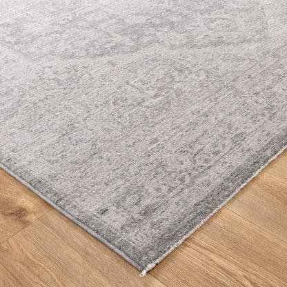 Heritage Distressed Medallion Grey Rug - H103