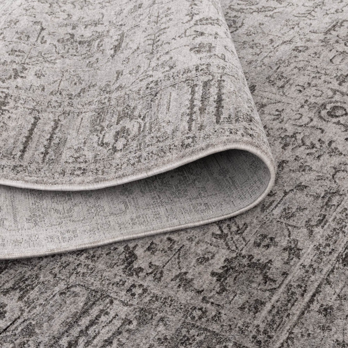Heritage Distressed Border Grey Rug - H108