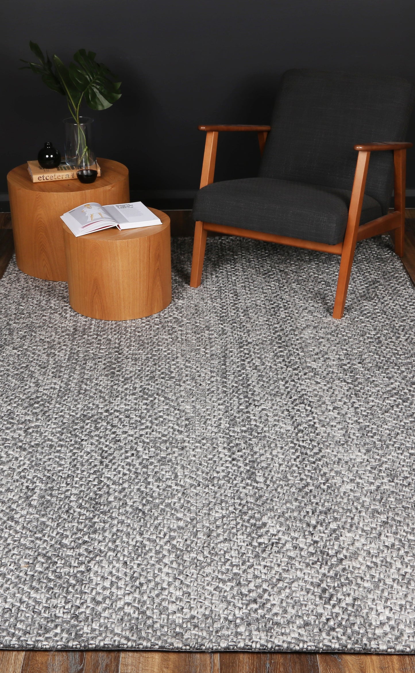 Harlow Chignon | Wool Blend Rug -Charcoal