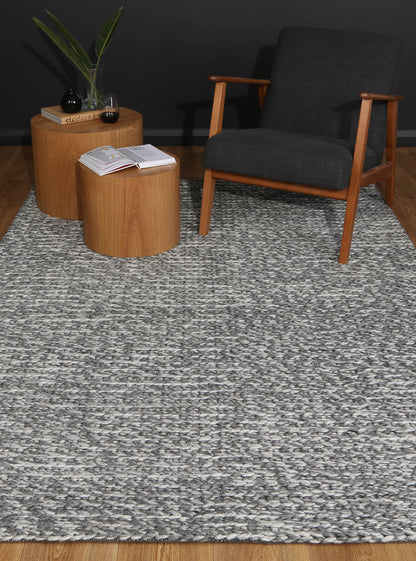Harlow Cue | Wool Blend Rug - Charcoal