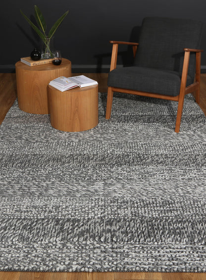 Harlow Grace | Wool Blend Rug - Charcoal