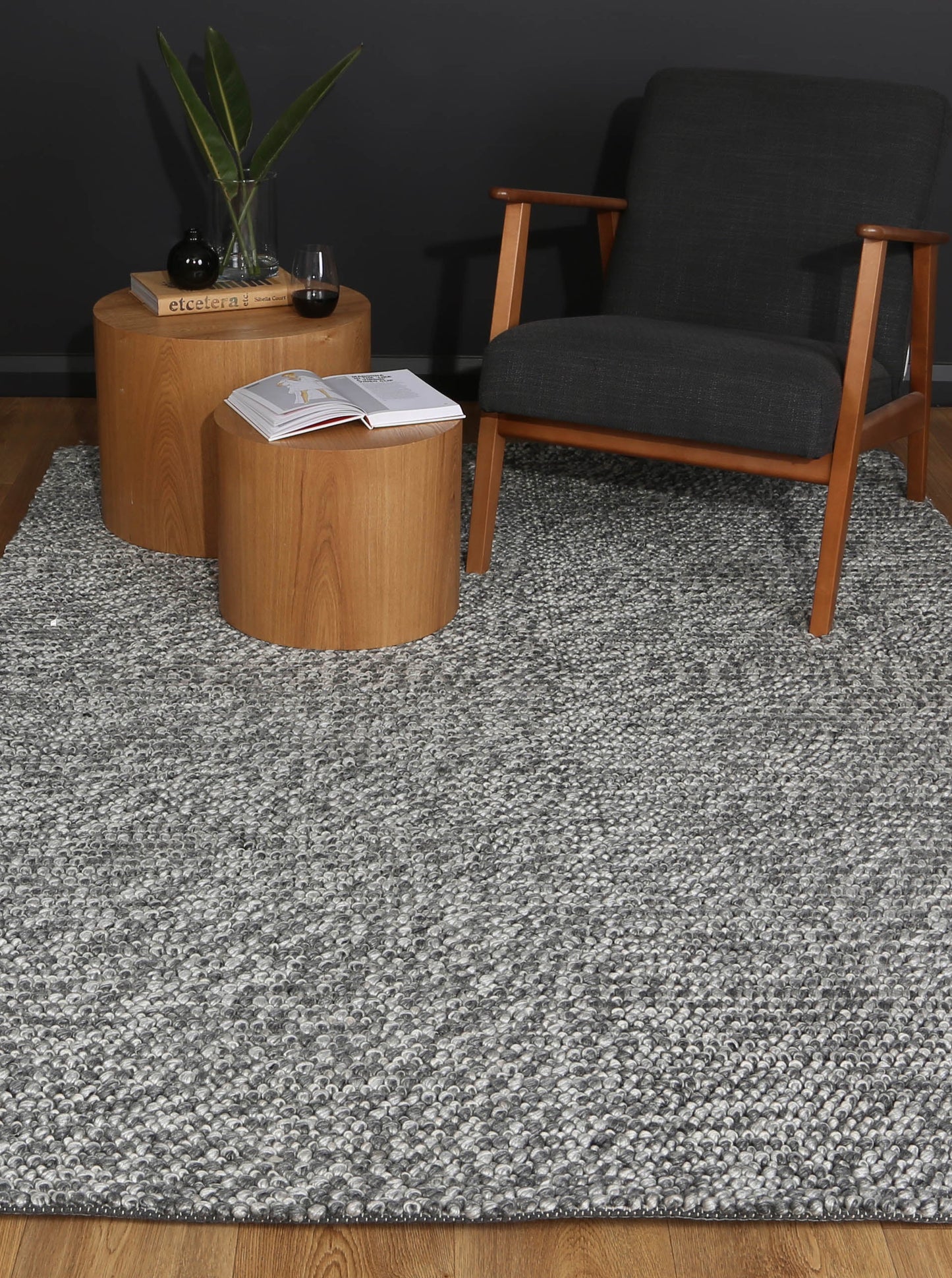 Harlow Loopy | Wool Blend Rug - Charcoal