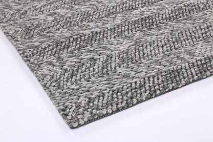 Harlow Ringlets | Wool Blend Rug - Charcoal