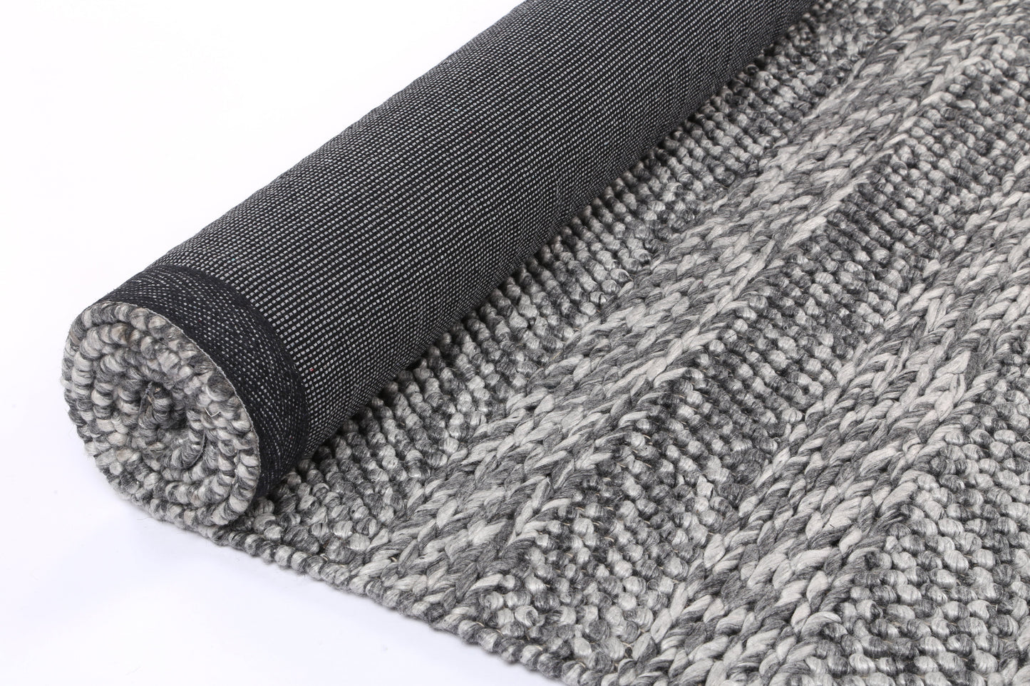 Harlow Ringlets | Wool Blend Rug - Charcoal