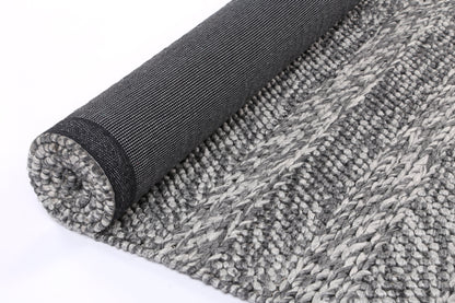 Harlow Ringlets | Wool Blend Rug - Charcoal