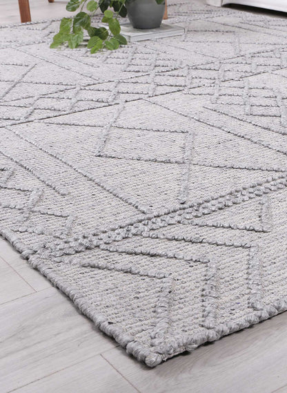Himalaya | Diamond Tribal Wool Rug - Grey