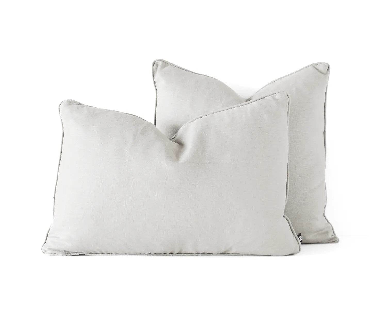Calai | Self-Piped Linen Cushion Smoke Grey - Mirra Interiors