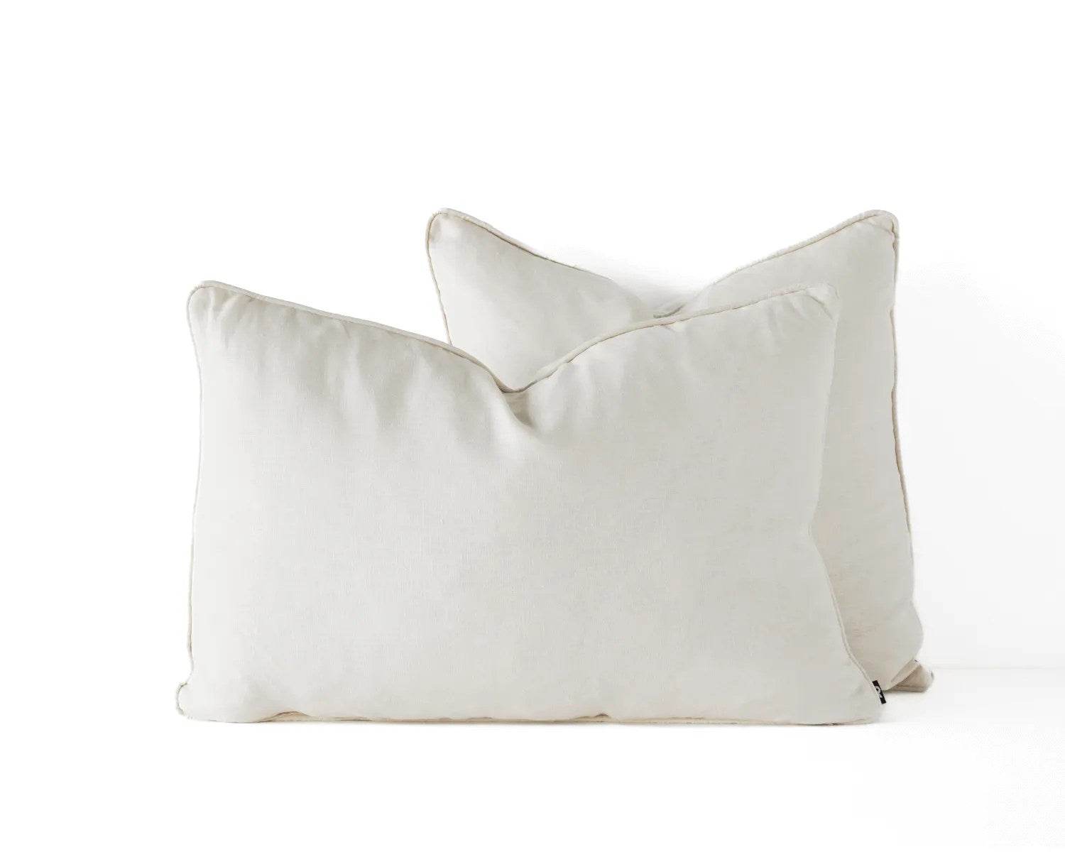 Calai | Self-Piped Linen Lumbar Cushion Cream - Mirra Interiors