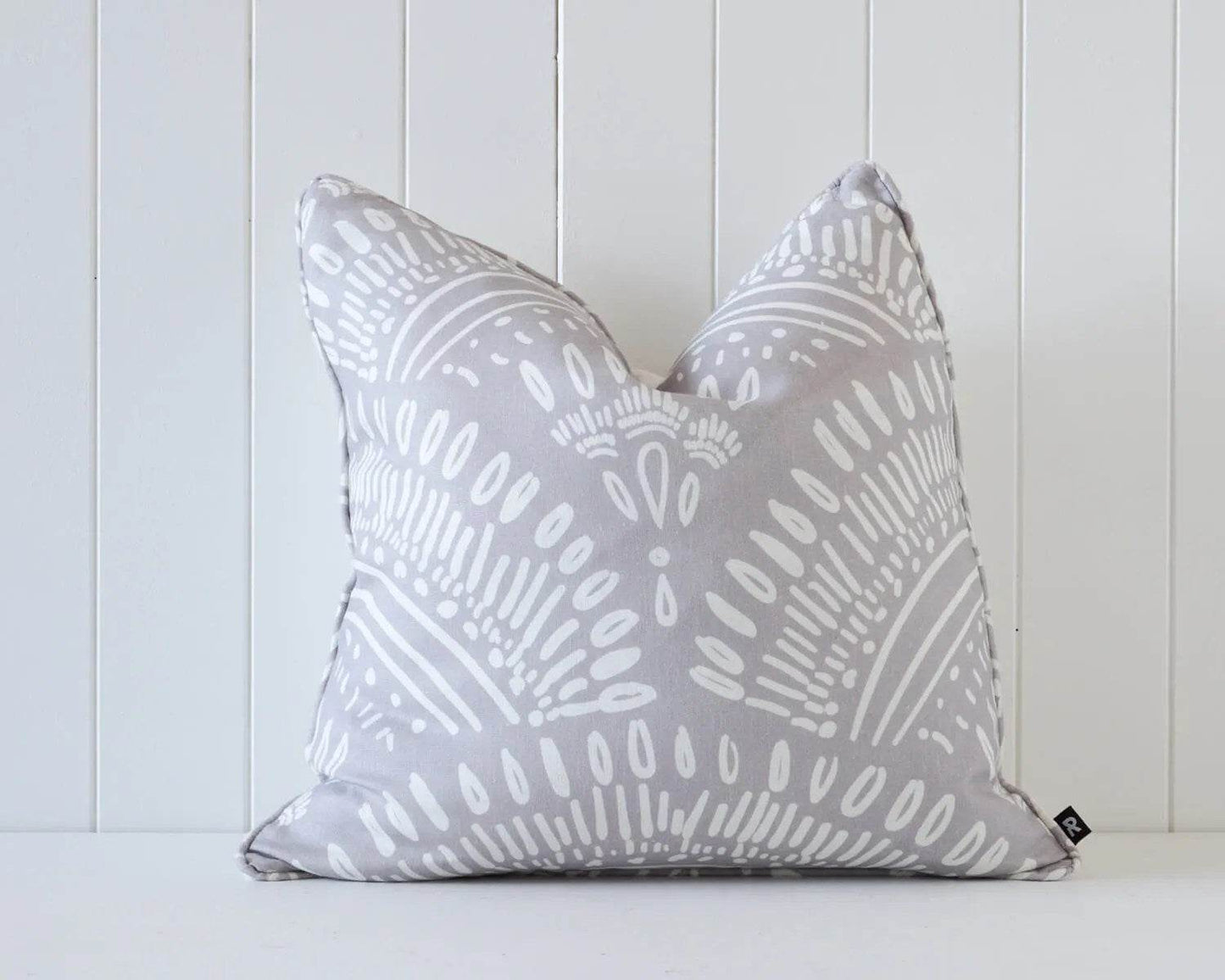Hampton | Self-Piped Linen Cushion Grey - Mirra Interiors