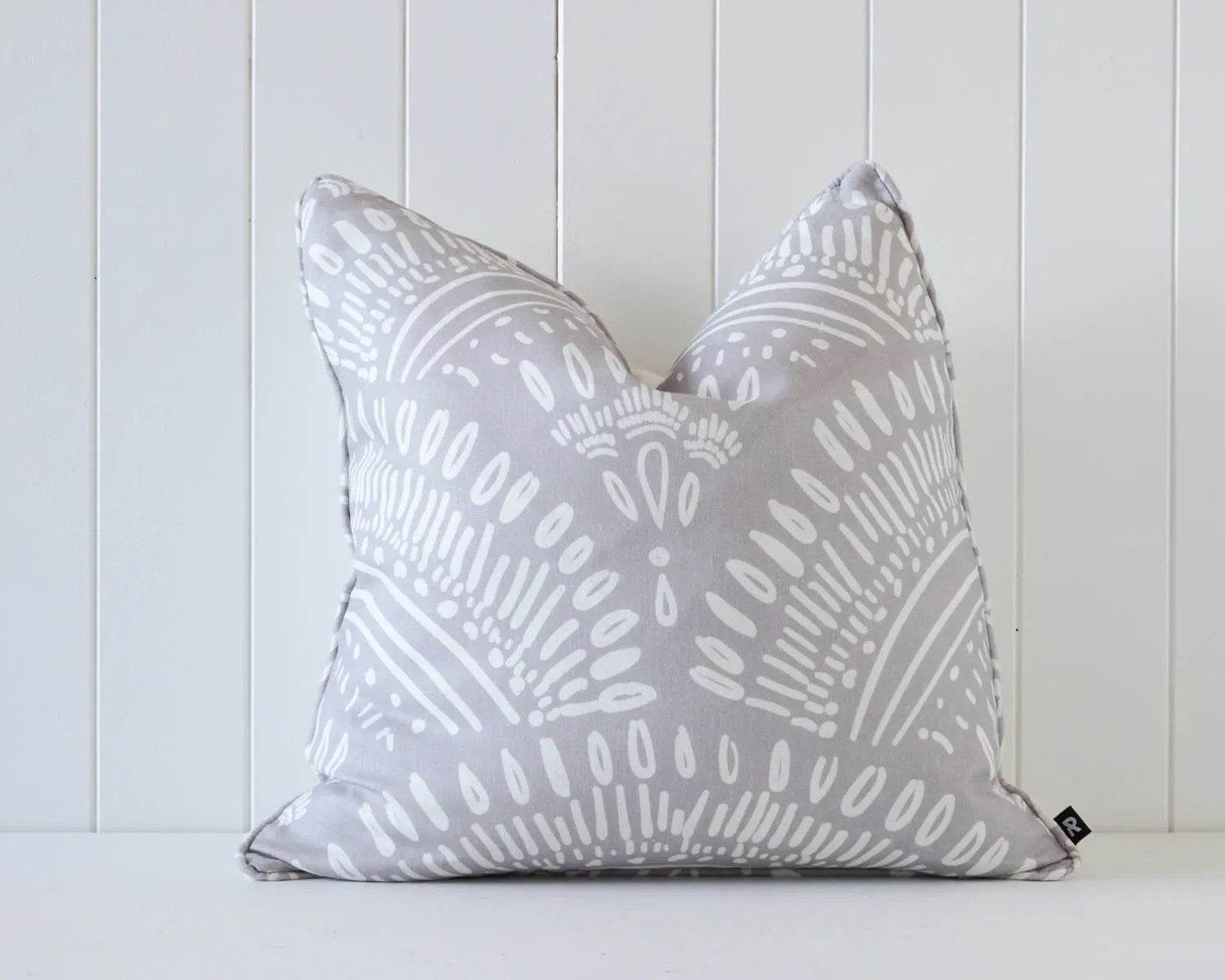 Hampton | Self-Piped Linen Cushion Grey - Mirra Interiors