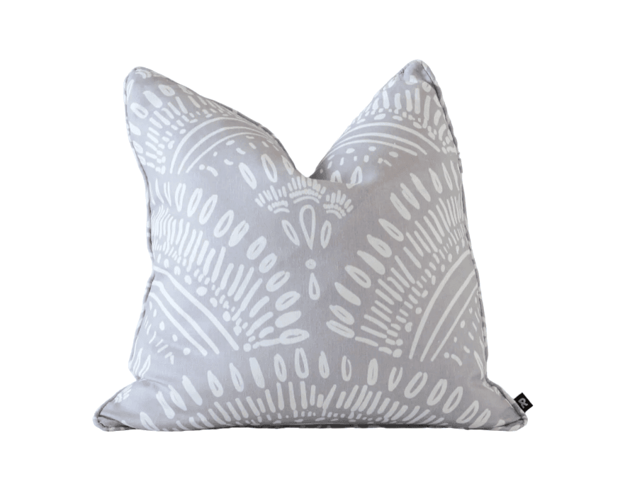 Hampton | Self-Piped Linen Cushion Grey - Mirra Interiors