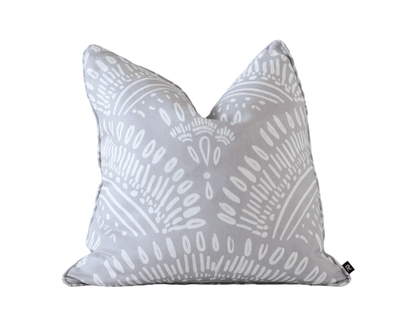 Hampton | Self-Piped Linen Cushion Grey - Mirra Interiors
