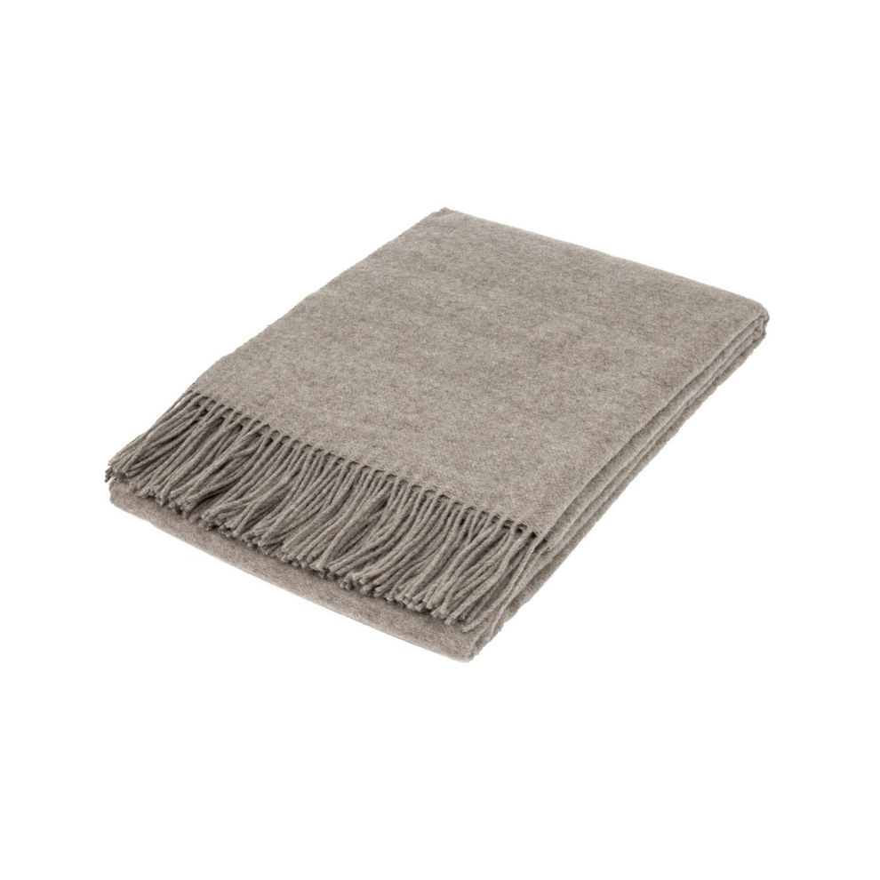 Henley Stone Merino Wool & Cashmere Blend Throw Rug | Mirra Interiors