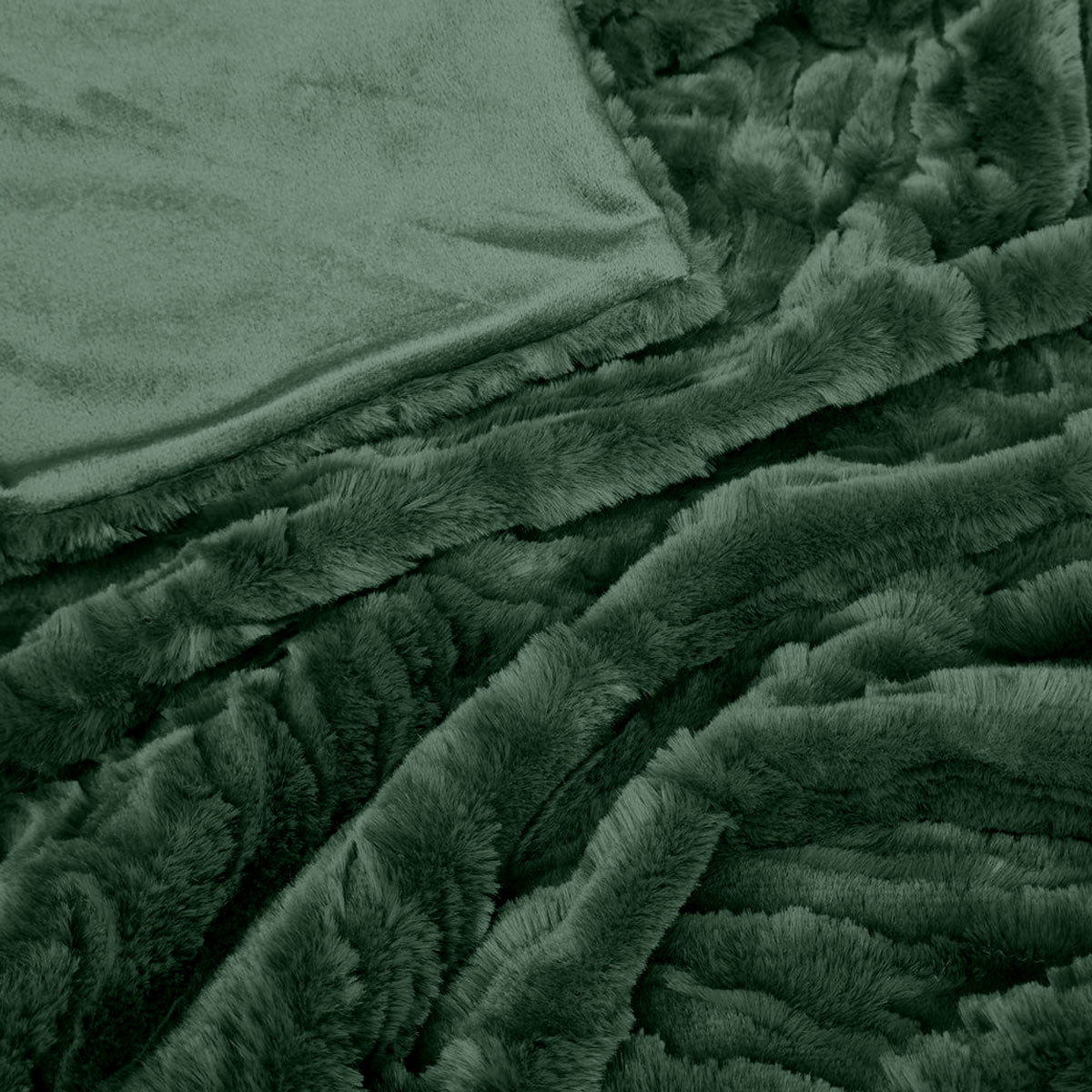 Close-up of a textured green blanket