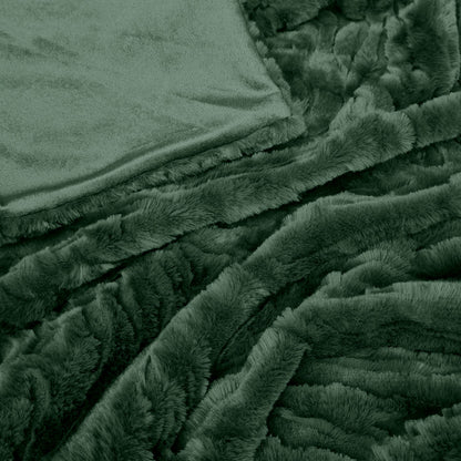 Close-up of a textured green blanket