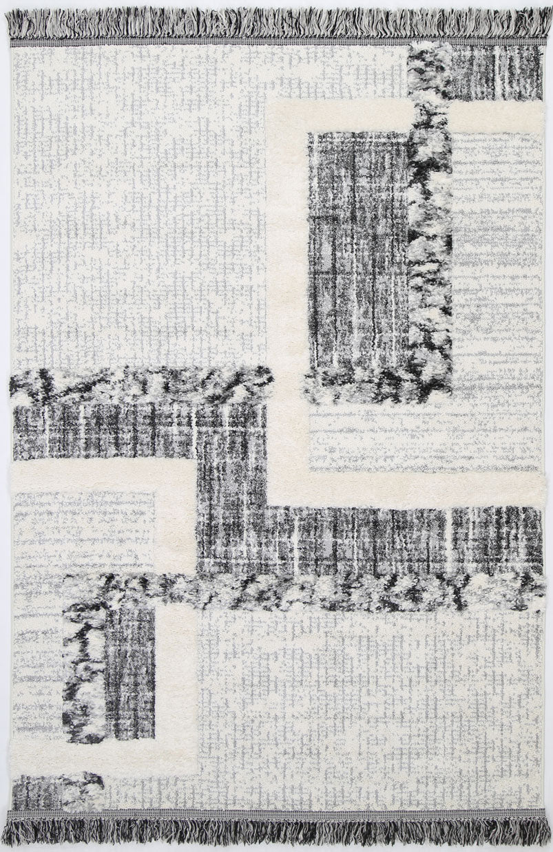 Mono | Tribal Modern Rug - Cream & Anthracite