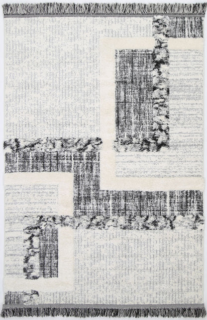 Mono | Tribal Modern Rug - Cream & Anthracite