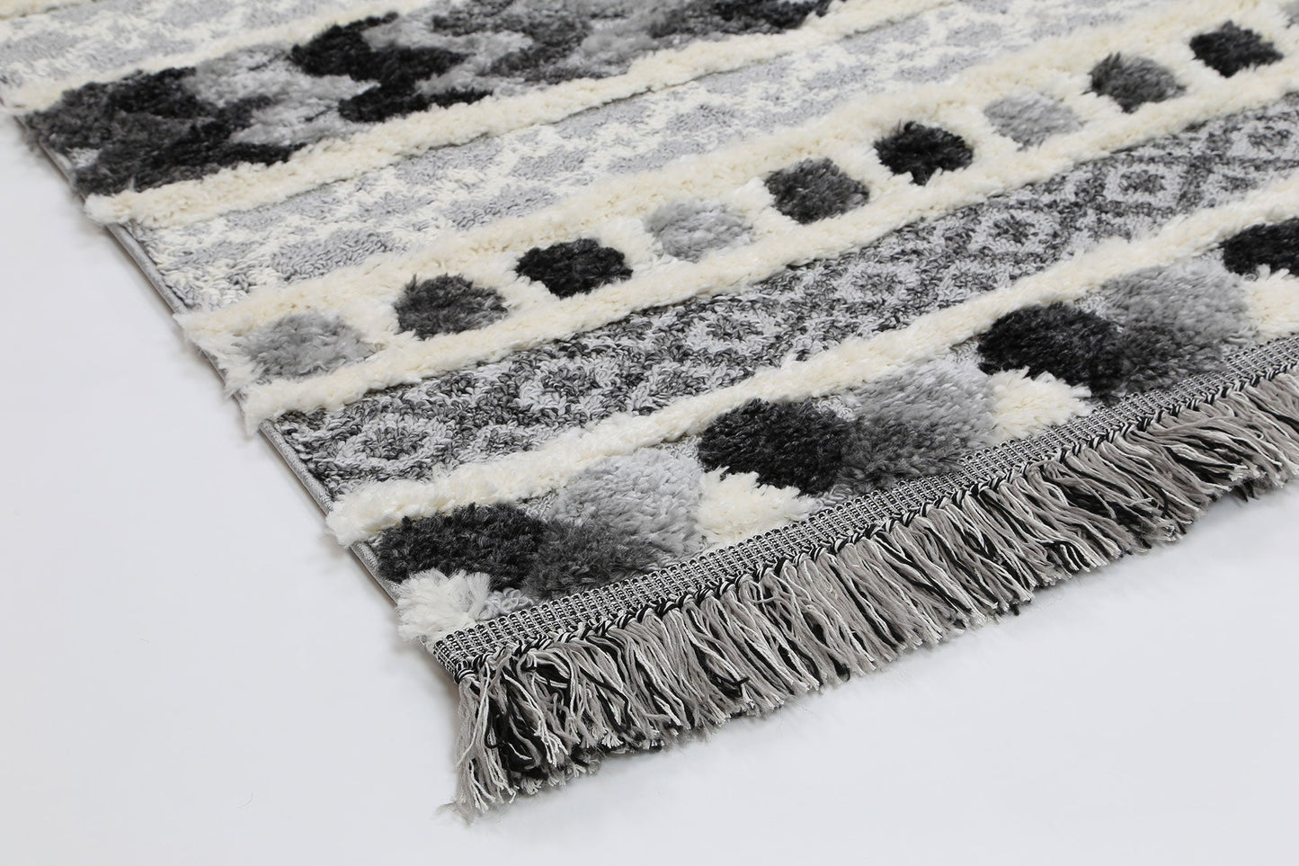 Mono | Tribal Carved Rug - Cream & Anthracite