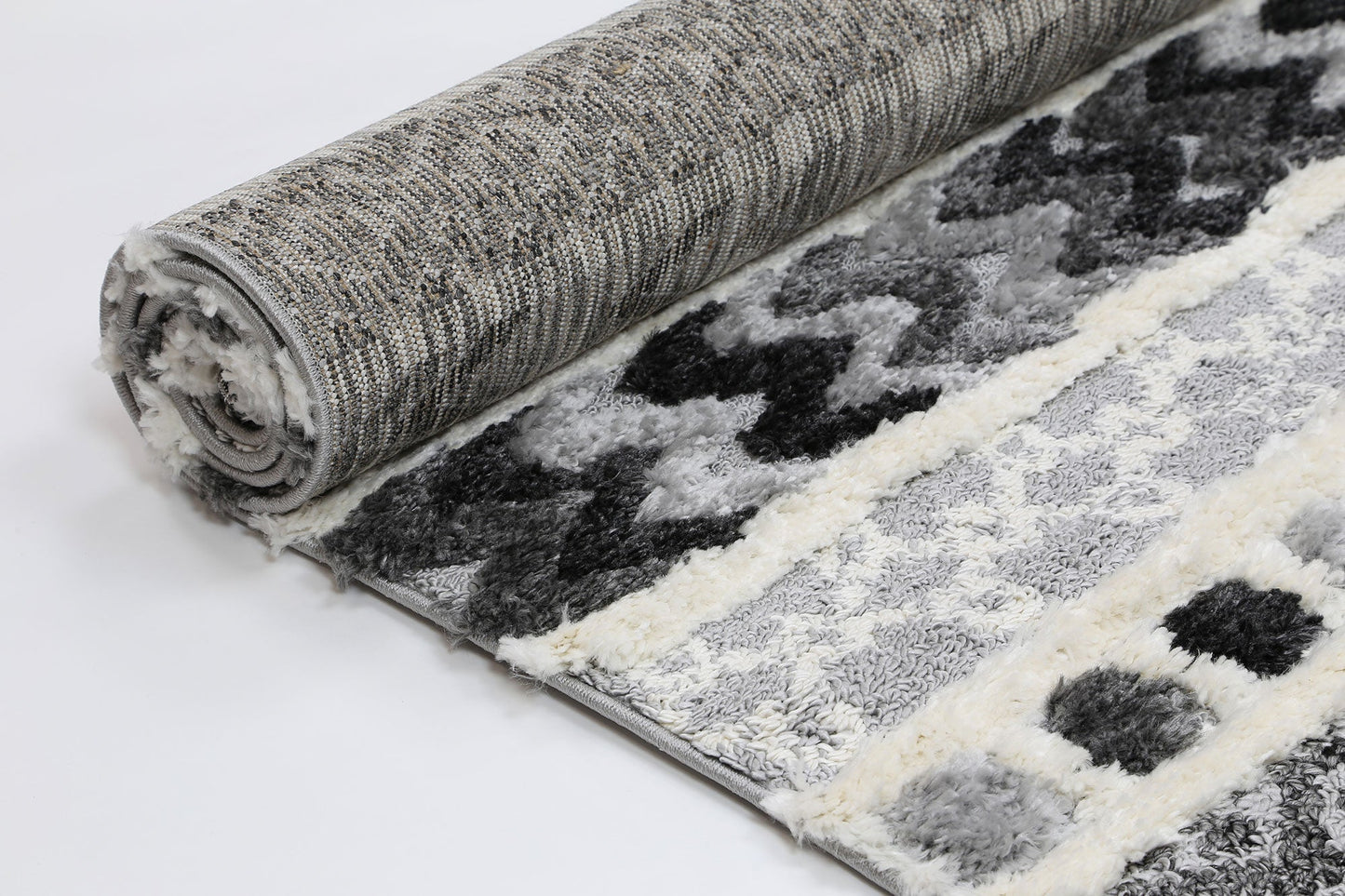 Mono | Tribal Carved Rug - Cream & Anthracite
