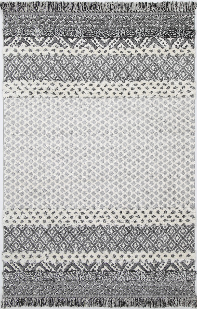 Mono | Tribal Edge Rug - Cream & Anthracite