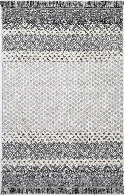 Mono | Tribal Edge Rug - Cream & Anthracite
