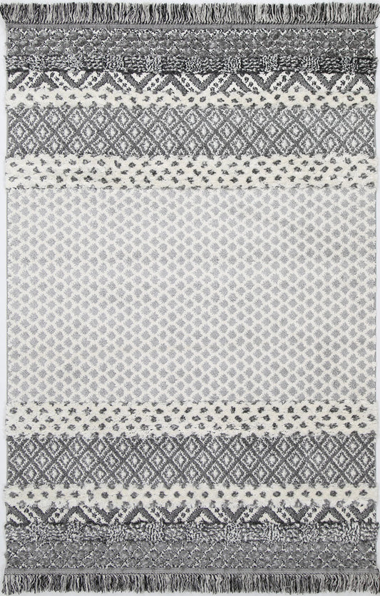 Mono | Tribal Edge Rug - Cream & Anthracite