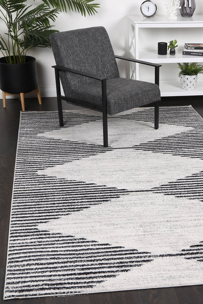 Kimber | Diamond Charcoal Contemporary Rug