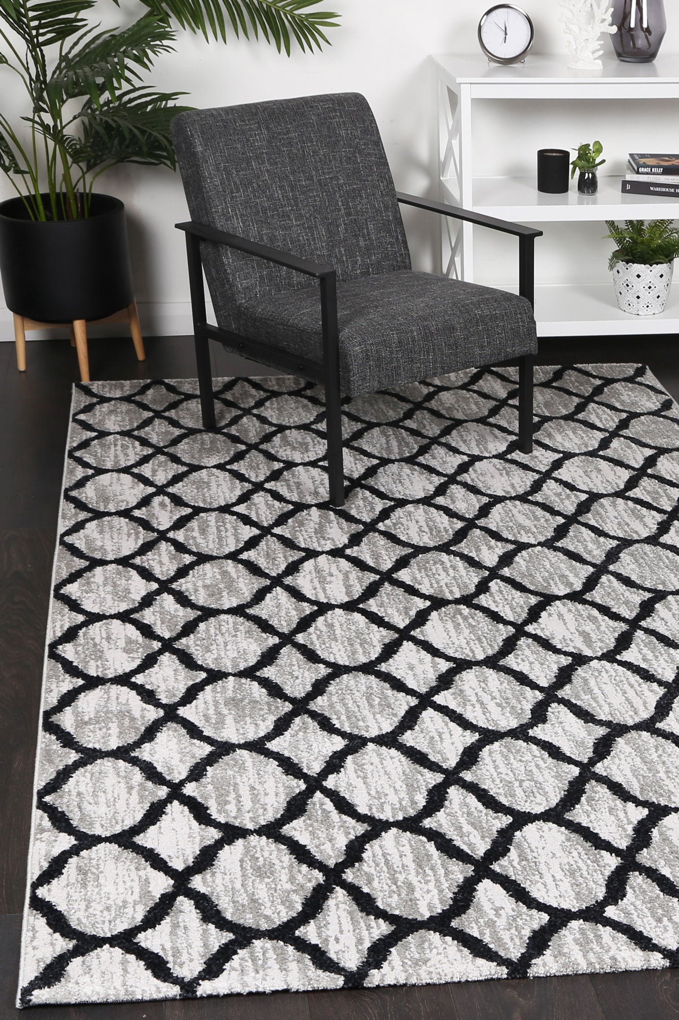 Kimber | Repeat Charcoal Contemporary Rug