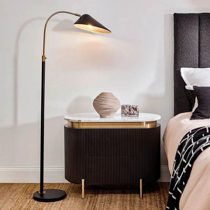 Kenna | Metal Floor Lamp Black & Brass - Mirra Interiors