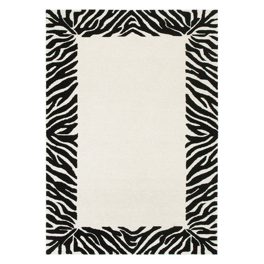 Les Nomades Zanzibar | Wool Rug - Black & White