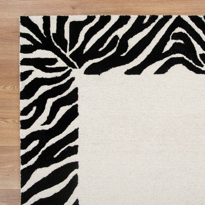 Les Nomades Zanzibar | Wool Rug - Black & White