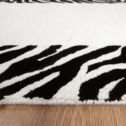 Les Nomades Zanzibar | Wool Rug - Black & White