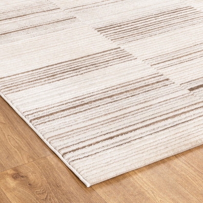 Sierra Lines Beige Brown Rug