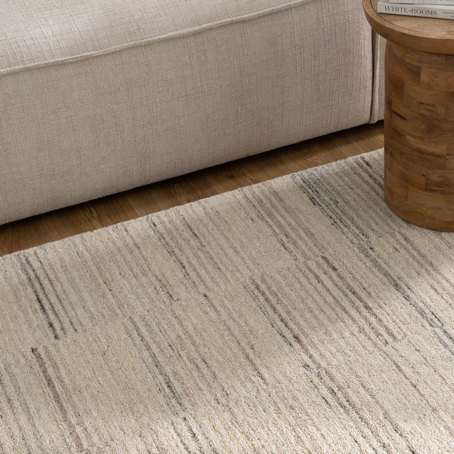 Praia Lines Natural Wool Rug