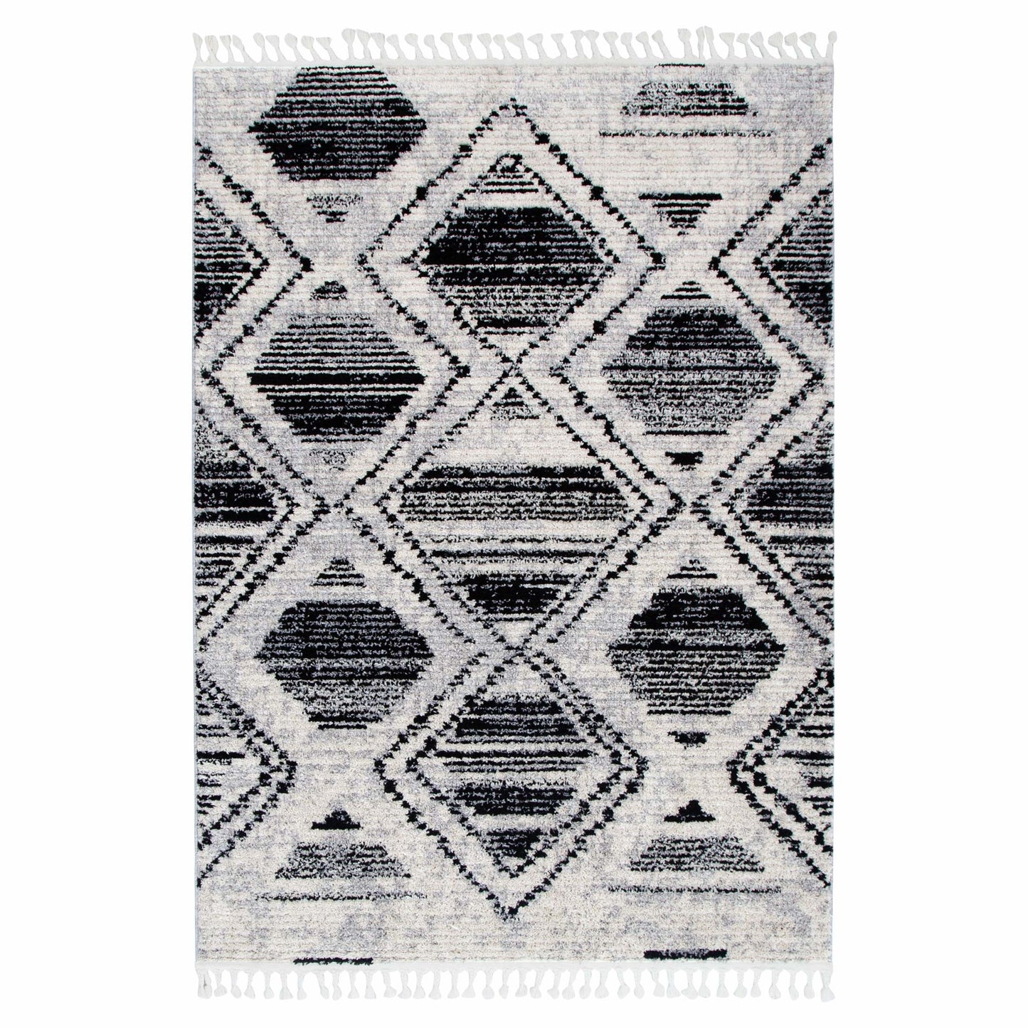 Mansour | Diamond Black & White Geometric Rug