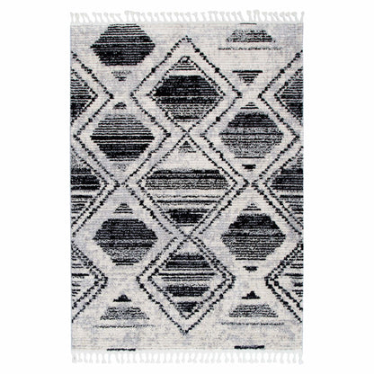 Mansour | Diamond Black & White Geometric Rug