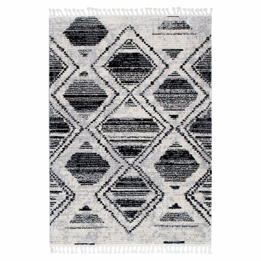 Mansour | Diamond Black & White Geometric Rug