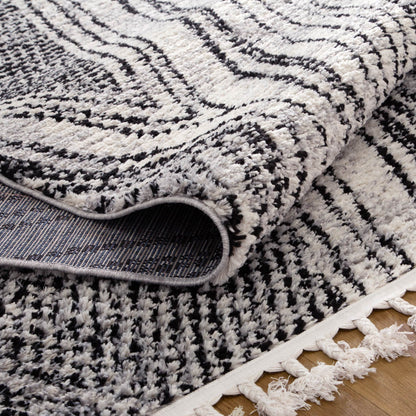 Mansour | Harlequin Black & White Geometric Rug