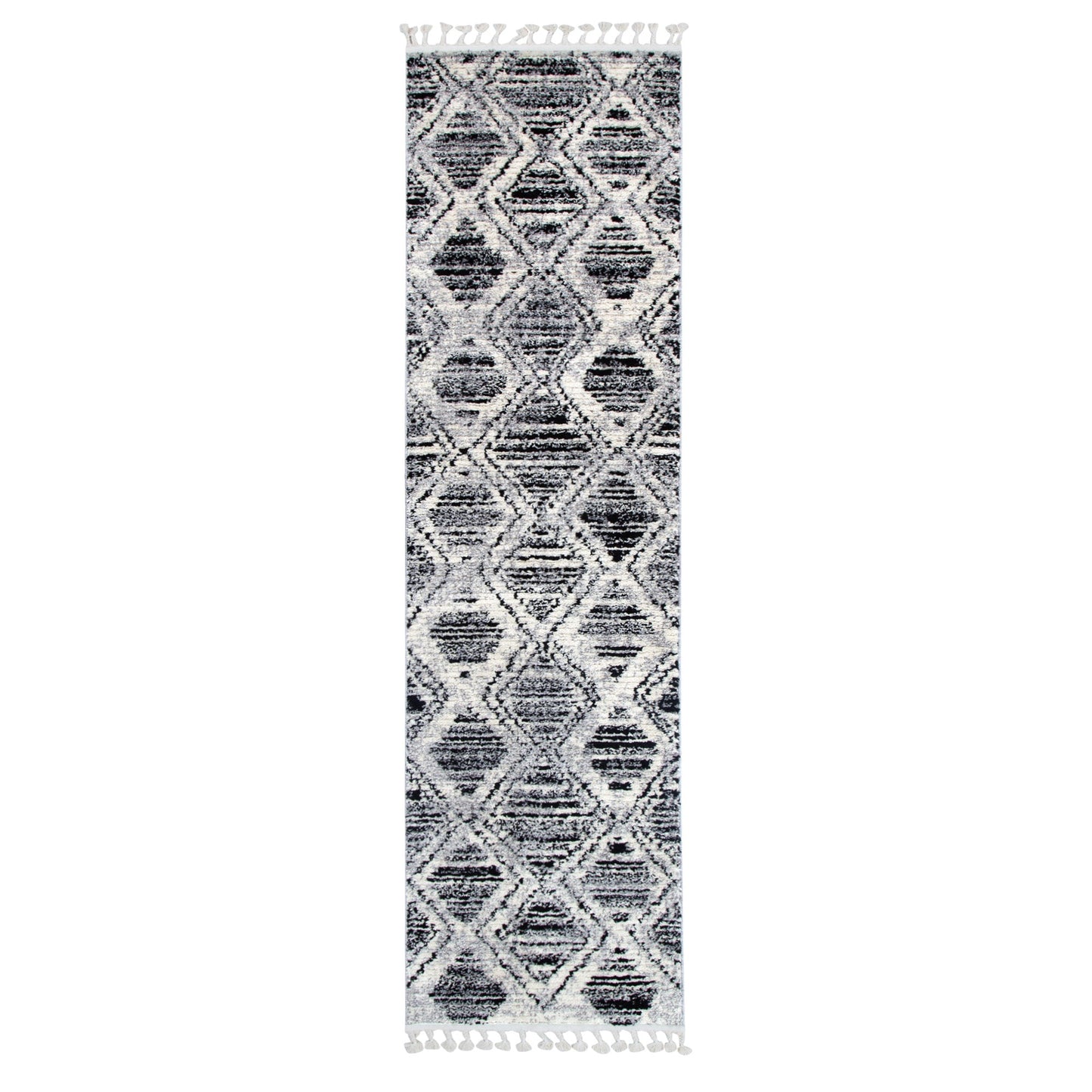 Mansour | Diamond Black & White Geometric Rug