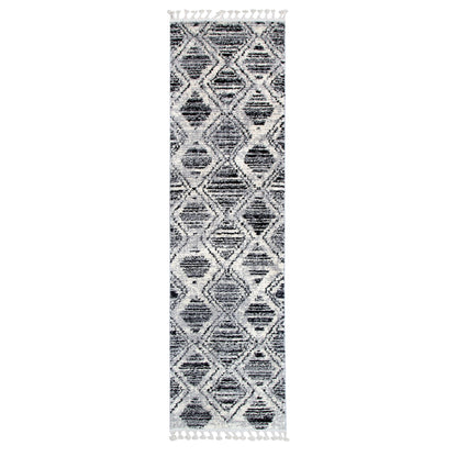 Mansour | Diamond Black & White Geometric Rug