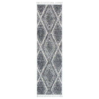 Mansour | Harlequin Black & White Geometric Rug
