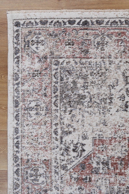 Maryland | Distressed Vintage Rug - Rust & Charcoal