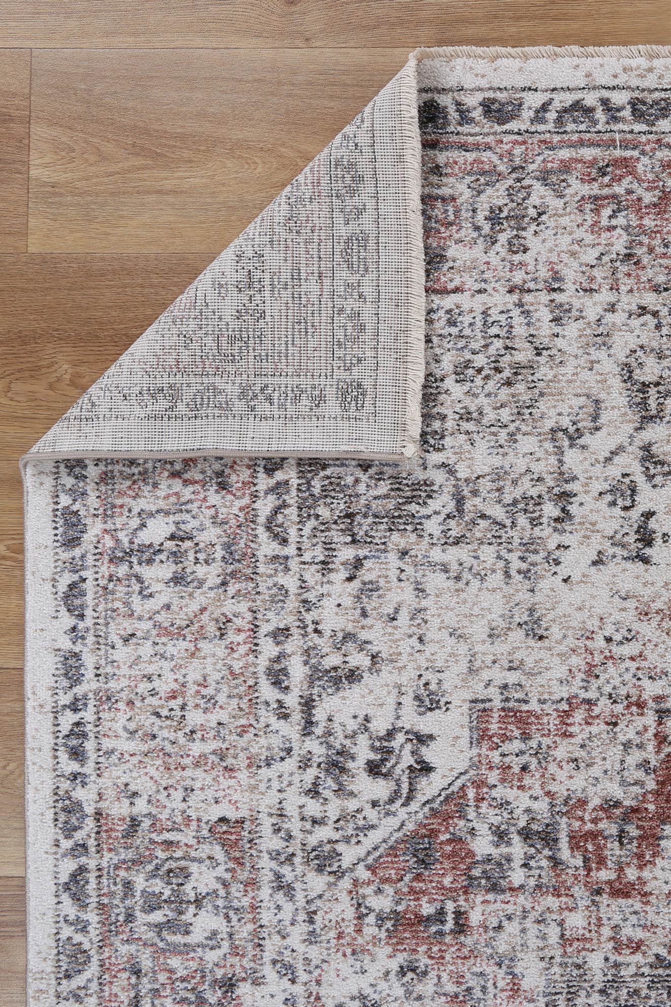 Maryland | Distressed Vintage Rug - Rust & Charcoal